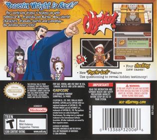 Phoenix Wright: Ace Attorney: Justice for All - Box - Back Image