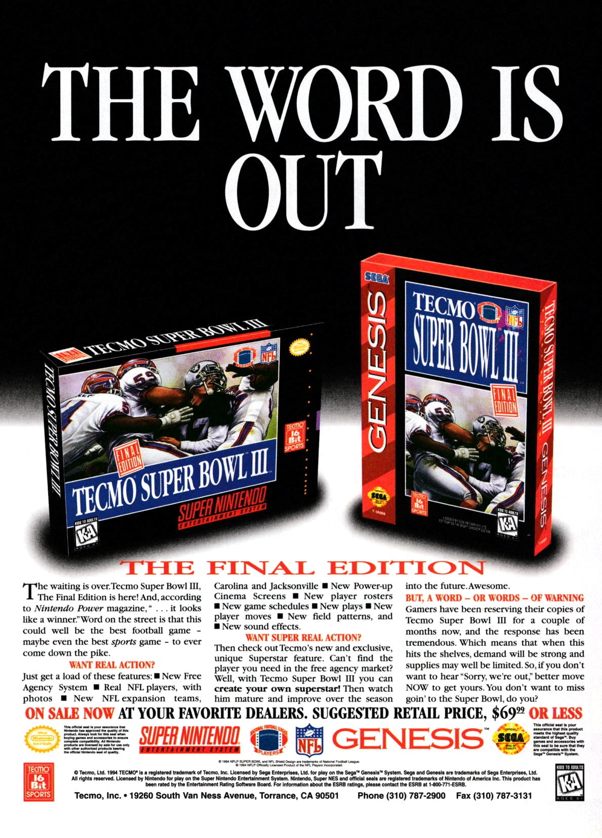 Download Tecmo Super Bowl III: Final Edition (Genesis) - My