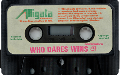Who Dares Wins (Alligata Software) - Cart - Front Image