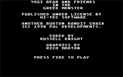 Yogi Bear & Friends in the Greed Monster: A Treasure Hunt - Screenshot - Game Title Image