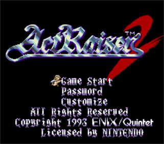 ActRaiser 2 - Screenshot - Game Title Image