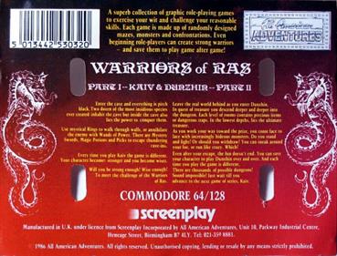 Warriors of Ras - Box - Back Image