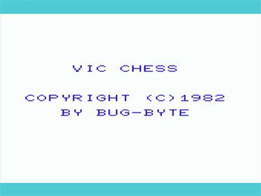 VIC 20 Chess - Screenshot - Game Title Image