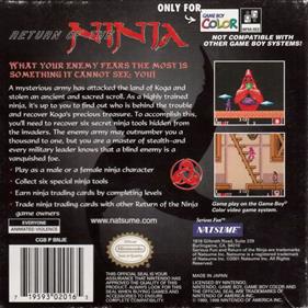 Return of the Ninja - Box - Back Image