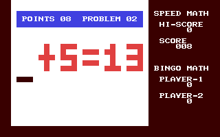 Speed/Bingo Math