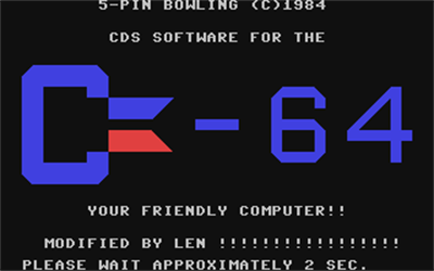 5-Pin Bowling - Screenshot - Game Title Image