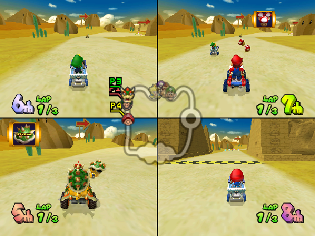 Mario Kart: Double Dash!!: 3 and 4 Karts in Grand Prix