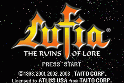 Lufia: The Ruins of Lore - Screenshot - Game Title Image