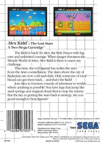 Alex Kidd: The Lost Stars - Box - Back Image