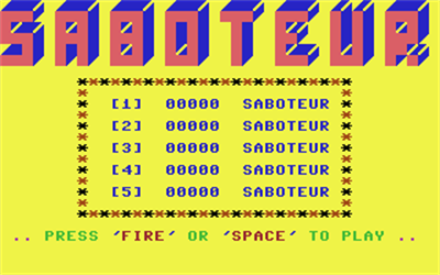 Saboteur (Cable Software) - Screenshot - High Scores Image