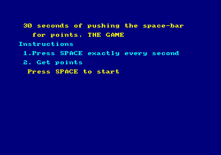 30 Seconds of Pushing the Space-Bar For Points