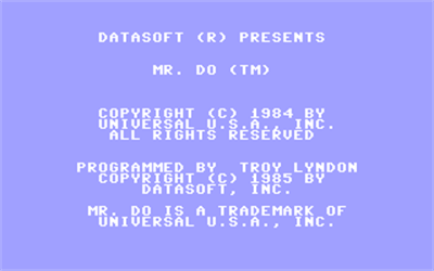 Mr. Do! - Screenshot - Game Title Image