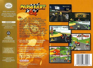 Mario Kart 64 - Box - Back Image