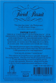 Trivial Pursuit: The Computer Game: Young Players Edition - Box - Back Image
