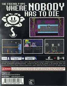 Undertale - Box - Back Image