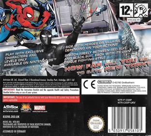 Spider-Man: Web of Shadows - Box - Back Image