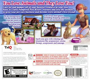Paws & Claws: Pampered Pets Resort 3D - Box - Back Image