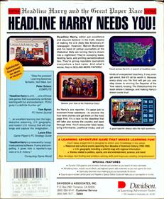 Headline Harry and The Great Paper Race - Box - Back Image