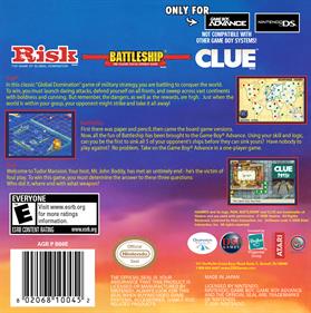 3 Game Pack!: Risk, Battleship, Clue - Box - Back Image