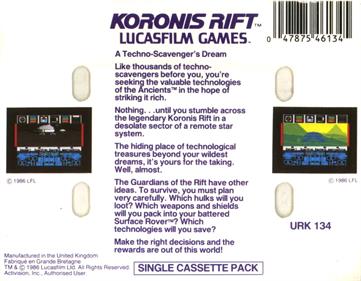 Koronis Rift - Box - Back Image