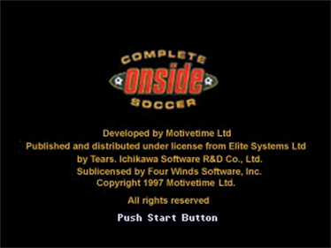 Onside Complete Soccer - Screenshot - Game Title Image