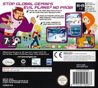 Kim Possible: Global Gemini - Box - Back Image
