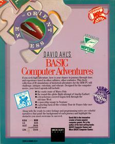David Ahl's Basic Computer Adventures - Box - Back Image
