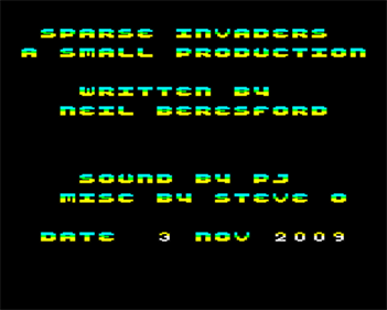 Sparse Invaders - Screenshot - Game Title Image