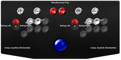 Konami's Ping-Pong - Arcade - Controls Information Image