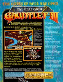 Gauntlet III: The Final Quest - Box - Back Image