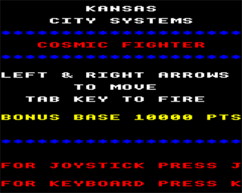 Cosmic Fighter - Screenshot - Game Select Image