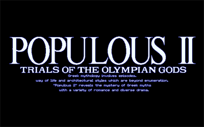 Populous II: Trials of the Olympian Gods: Expert - Screenshot - Game Title Image