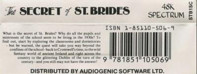 The Secret of St. Brides - Box - Back Image