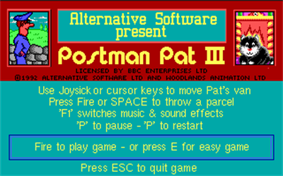 Postman Pat 3: To the Rescue - Screenshot - Game Title Image