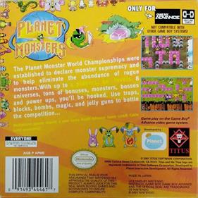 Planet Monsters - Box - Back Image