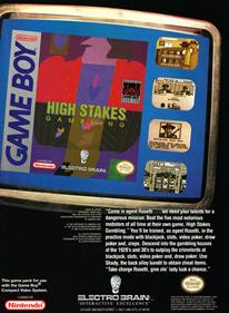 High Stakes Gambling - Advertisement Flyer - Front Image