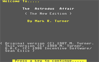 Astrodus Affair - Screenshot - Game Title Image