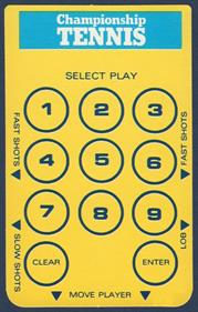 Championship Tennis - Arcade - Controls Information Image