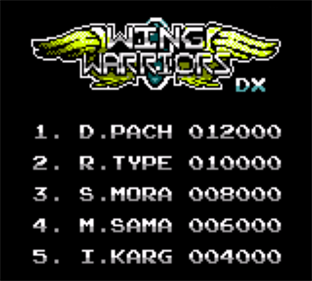 Wing Warriors DX - Screenshot - High Scores Image