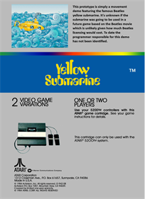 Yellow Submarine - Box - Back Image