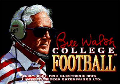 Bill Walsh College Football - Screenshot - Game Title Image