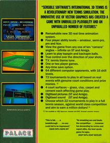 International 3D Tennis - Box - Back Image