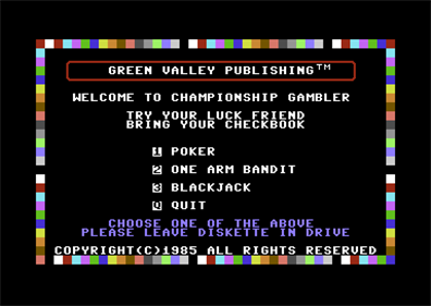 Championship Gambler - Screenshot - Game Title Image