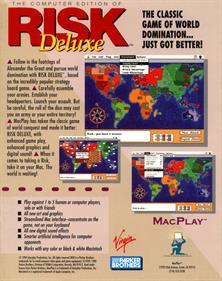 The Computer Edition of Risk: Deluxe: The World Conquest Game - Box - Back Image