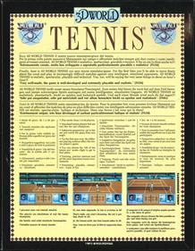 3D World Tennis - Box - Back Image
