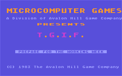 T.G.I.F. - Screenshot - Game Title Image