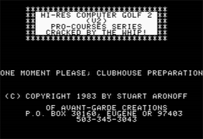 Hi-Res Computer Golf 2 - Screenshot - Game Title Image
