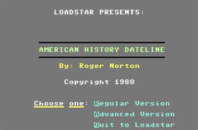 American History Dateline - Screenshot - Game Title Image