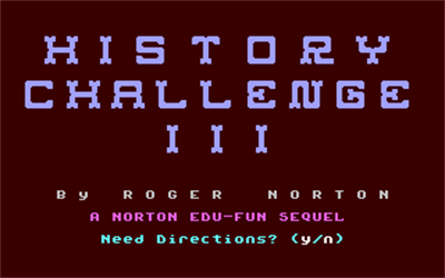 History Challenge III - Screenshot - Game Title Image