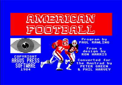 American Football - Screenshot - Game Title Image